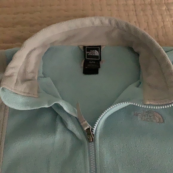 Zip front North Face fleece in blue gray Size XL TG - Picture 5 of 6